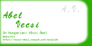 abel vecsi business card