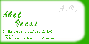 abel vecsi business card